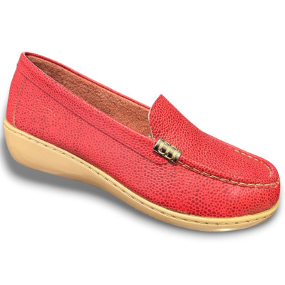 Romulo Casual Cuero Carmesi Mujer Ref 3733